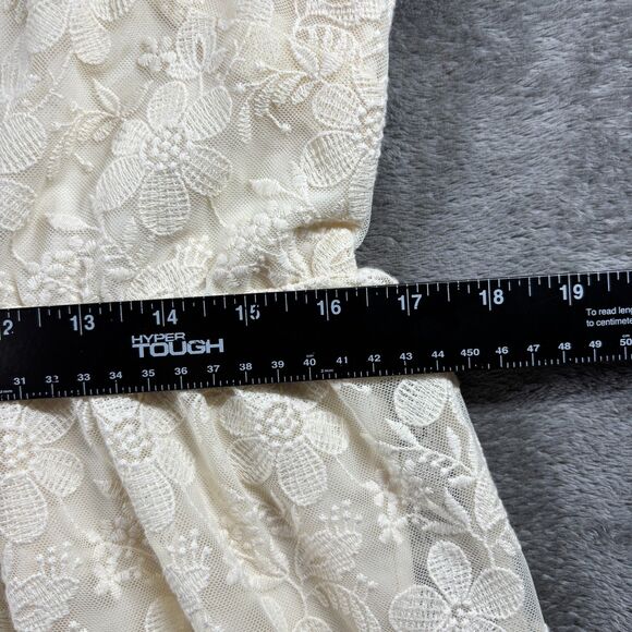 Garnet Hill Lace Tank Dress Cottagecore Fairy Romantic Wedding Ivory Sz 10 E153 - Picture 5 of 10